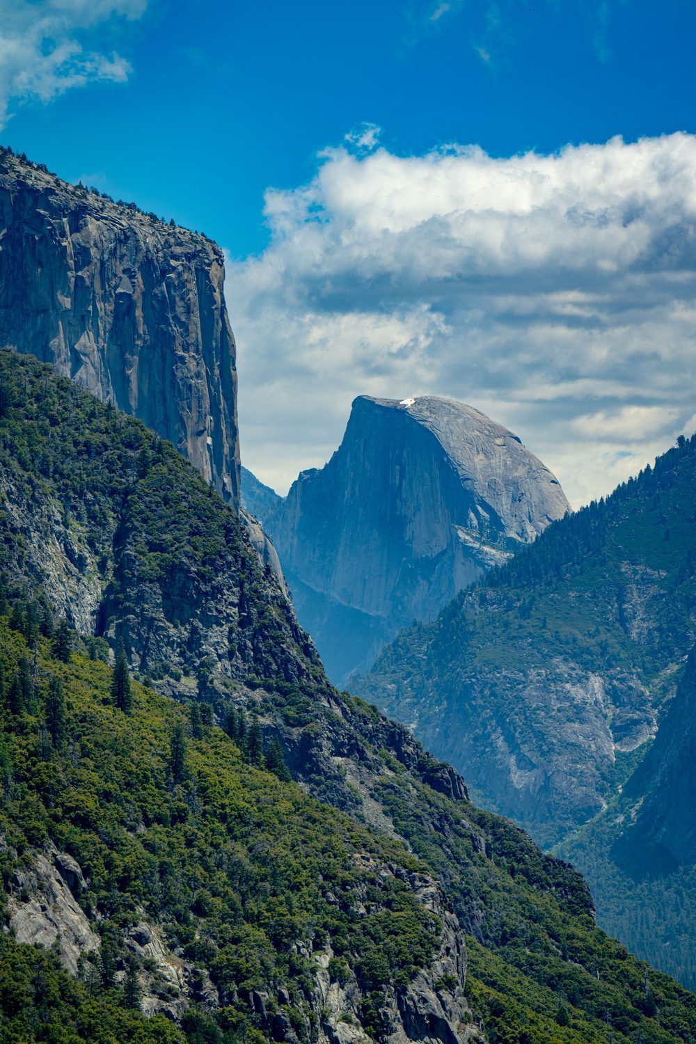 Half Dome and El Capitan in Yosemite National Park, California