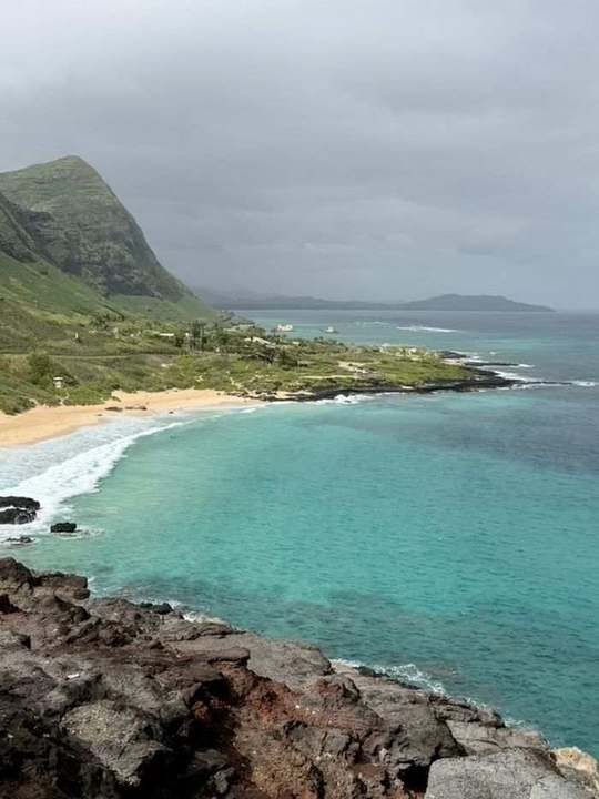 Makapuu Beach and the turquoise coastline of Oahu, Hawaii