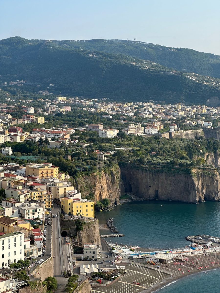 The cliffs and coastline of Sorrento on the Bay of Naples, Italy