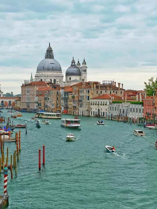 The Grand Canal and Santa Maria della Salute in Venice, Italy