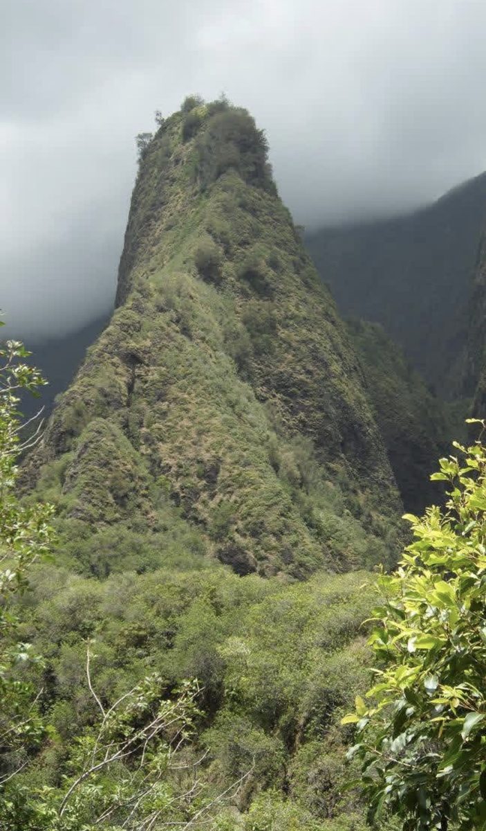 The Iao Needle rising above Iao Valley on Maui, Hawaii